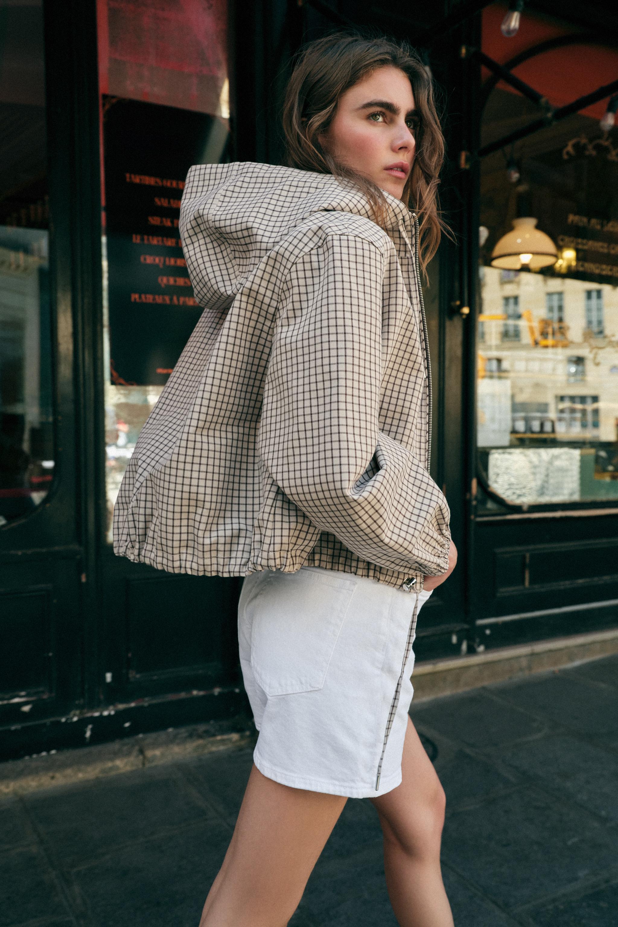 PLAID HOODIE JACKET